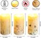 Set of 3 Fiber Optic Flameless Pillar Candles – Spring Butterfly & Floral LED, Battery-Operated with Remote, 3” x 6”, Decorative Home & Party Décor